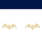 2Ct Pear Cut Diamond Bat Design Stud Earrings 14K Yellow Gold Finish