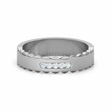 0.6ct Wedding Ring Band Round Cut Diamond Geometric 14k White Gold Finish