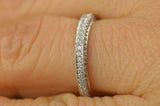 3Ct Round Cut DVVS1 Diamond Milgrain Iced Wedding Band 14K White Gold Finish