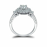 2.5ct Round Cut Diamond Engagement Ring Dual Halo Solitaire 14k WhiteGold Finish