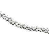 11.5ct Round Cut Diamond Floral Petal Women Bracelet 14k White Gold Finish