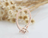 1.5ct Oval Cut Diamond Engagement Ring Solitaire with Accents 14k Rose Gold Over