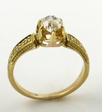 0.75Ct Round Cut Diamond Vintage Solitaire Engagement Ring 14K Yellow Gold Over