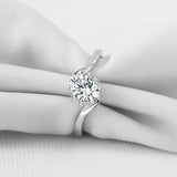 2ct Oval Cut Diamond Engagement Ring Swirl Twist Solitaire 14k White Gold Finish