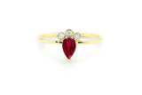 0.5ct Pear Cut Pink Ruby Petite Minimalist Engagement Ring 14k YellowGold Finish