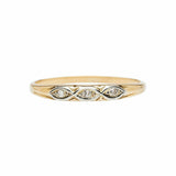 0.4ct Round Cut Diamond Wedding Band Three Stone Vintage 14k Yellow Gold Finish