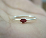 0.5ct Engagement Ring Oval Cut Pink Ruby Solitaire Women 14k White Gold Finish