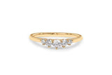 Five Stone Engagement Ring 0.7ct Round Cut VVS1D Diamond 14k Yellow Gold Finish