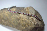 14ct Oval Cut Pink Ruby Diamond Petite Women Tennis Bracelet 14k White Gold Over