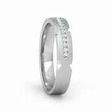 0.5ct Wedding Ring Band Round Cut Diamond Geometric 14k White Gold Finish