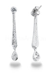 0.5ct Round Cut Moissanite Vertical Bar Drop Earrings 14k White Gold Plated