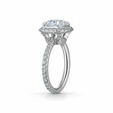 1.2ct Cushion Cut Diamond Engagement Ring Halo Round Accent 14k WhiteGold Finish