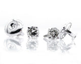 1Ct Round Cut Diamond Classic Solitaire Stud Women Earring 14K White Gold Finish