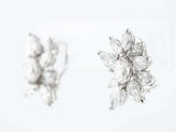 2ct Marquise Cut Diamond Floral Cluster Women Stud Earrings 14k White Gold Over