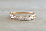 1.2ct Round Cut VVS1 Diamond Engagement Ring Cross Design 14k Yellow Gold Finish