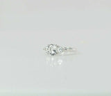 2ct Round Cut Diamond Engagement Ring 14k White Gold Finish Trilogy Solitaire