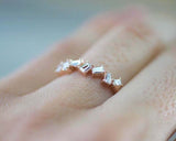 1.4ct Baguette Cut VVS1 Diamond Wedding Band 14k Rose Gold Over Dainty Stackable