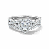 2.3ct Engagement Ring Round Cut Diamond Bridal Set Infinity 14k WhiteGold Finish