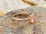 1.6ct Engagement Ring Round Cut Peach Morganite Solitaire 14k Rose Gold Finish