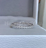 0.7ct Round Cut Moissanite Full Eternity Wedding Band 14k White Gold Plated