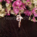 1ct Heart Cut Simulated Morganite Solitaire Accents Ring 14k Rose Gold Plated