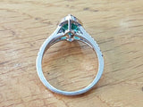 4Ct Marquise Cut Green Emerald Split Shank Engagement Ring 14K White Gold Finish