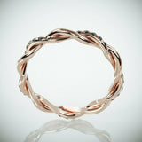 2Ct Round Cut Black Diamond Twisted Rope Infinity Wedding Band Rose Gold Finish