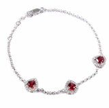 4ct Pear Cut Red Garnet Hollow Stylish Women Chain Bracelet 14k WhiteGold Finish