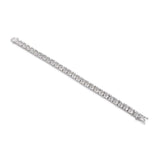 18Ct Assher Cut Sparkle VVS1/D Diamond Tennis Bracelet 14K White Gold Finish