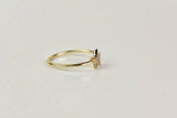 0.3ct Engagement Ring Round Diamond Star Shaped Minimalist 14k Yellow Gold Over