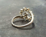 1.5ct Engagement Ring Round Cut Yellow Citrine Swirl Twist 14k White Gold Finish