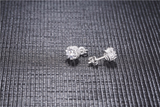 1.5ct Round Cut VVS1D Diamond Crown Solitaire Stud Earrings 14k WhiteGold Finish