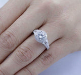 2.5ct Round Cut Diamond Bridal Set Engagement Ring Band 14k White Gold Finish