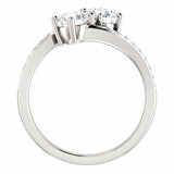 2.5ct Round Cut Diamond 2 Stone Solitaire Engagement Ring 14k White Gold Finish