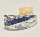 3ct Wedding Ring Band Baguette Cut Sapphire Twist Split Shank 14k WhiteGold Over