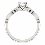 0.5ct Round Cut Diamond Vintage Solitaire Engagement Ring 14k White Gold Finish