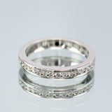 2ct Round Cut Diamond Wedding Band Channel Half Eternity 14k White Gold Finish