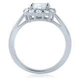 1.65ct Round Cut Diamond Engagement Ring Halo Solitaire 14k White Gold Finish