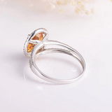 2ct Oval Cut Yellow Citrine Halo Diamond Split Shank Ring 14k White Gold Finish