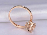 1.5ct Heart Cut Peach Morganite Engagement Ring 14k Rose Gold Over Floral Bypass