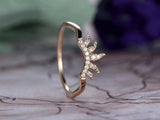 1ct Round Cut VVS1D Diamond Engagement Ring Stylish Crown 14k Yellow Gold Finish