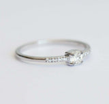 1ct Cushion Cut Diamond Engagement Ring 14k WhiteGold Over Solitaire with Accent