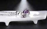 1ct Heart Cut Purple Amethyst Pendant Heart Shape 14k White Gold Finish NO CHAIN