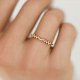 Stackable Half Eternity Wedding Band 0.6ct Round Cut Diamond 14k YellowGold Over