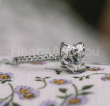 1.2ct Heart Simulated Diamond Solitaire with Accents Ring 14k White Gold Plated