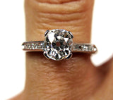 1Ct Round Diamond Petite Solitaire Vintage Engagement Ring 14K White Gold Finish