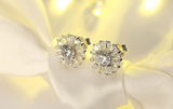 4ct Round Cut Diamond Halo Elegant Party Wear Stud Earrings 14k WhiteGold Finish