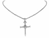 0.5ct Round Cut VVS1D Diamond Pendant Nail Cross 14k White Gold Finish NO CHAIN