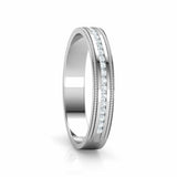 1ct Wedding Ring Band Round Diamond Milgrain Half Eternity 14k White Gold Finish