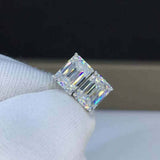 2.2ct Emerald Cut Diamond Solitaire Women Stud Earrings 14k White Gold Finish